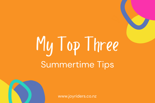 text reading "my top three summertime tips" on an orange background