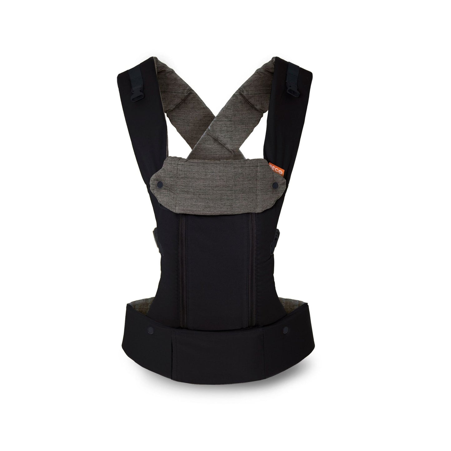Product image of black Beco8 baby carrier with back panel zipped up
